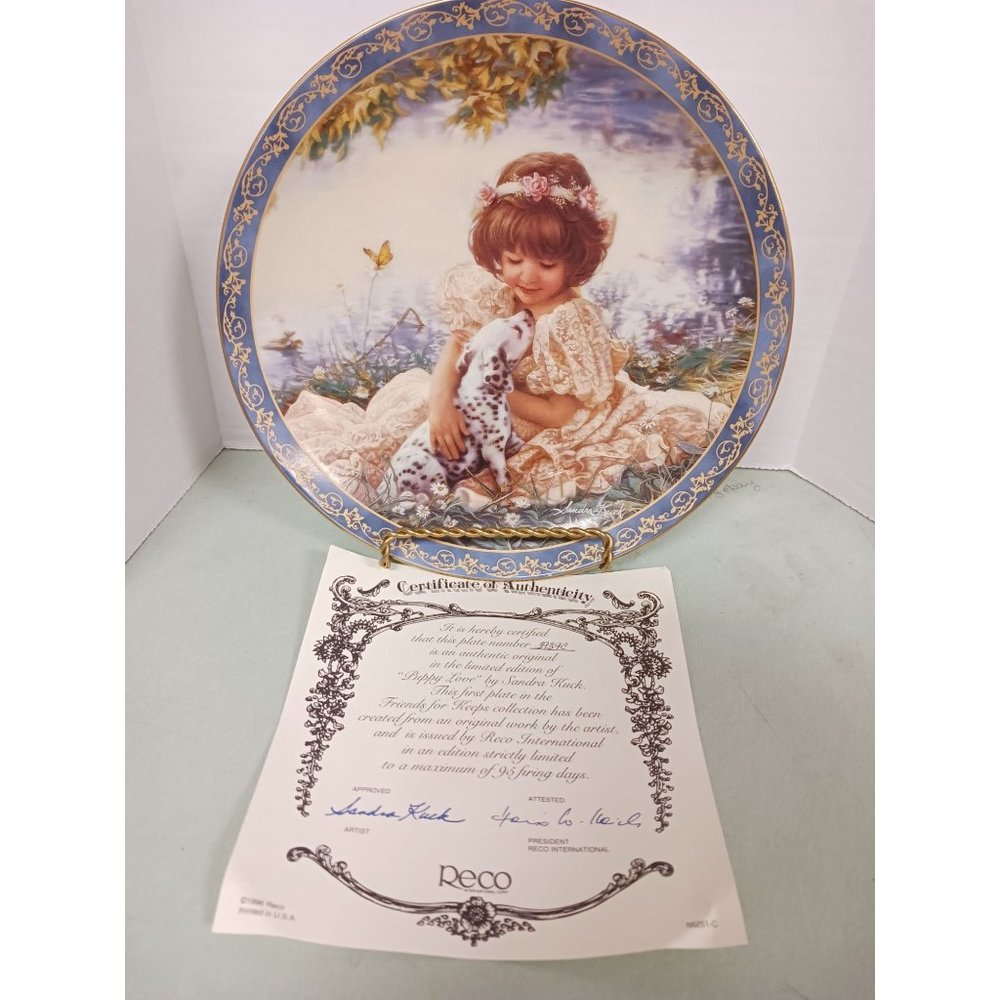 Reco International Corp The Bradford Exchange Puppy Love by Sandra Kuck ©1995